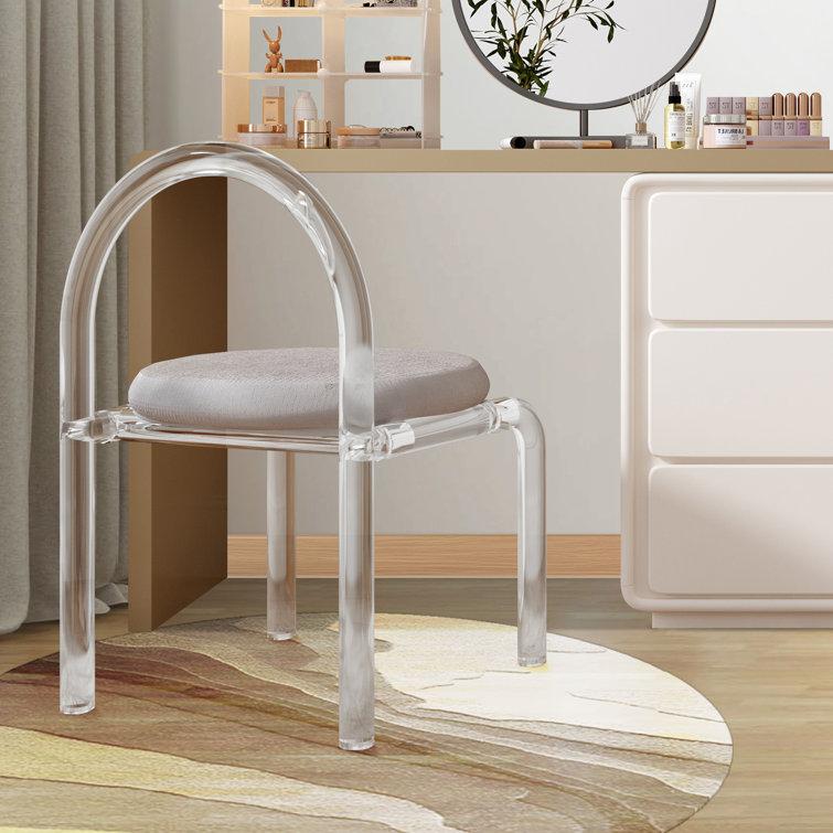 Clear chair discount for dressing table